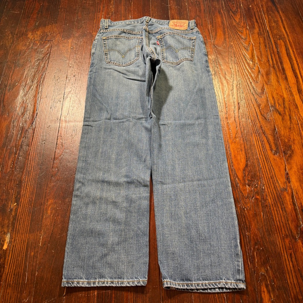 Levis 559 Jeans Mens 33x32 Blue Relaxed Straight 90s Wide Leg Baggy Skater - Picture 2 of 10